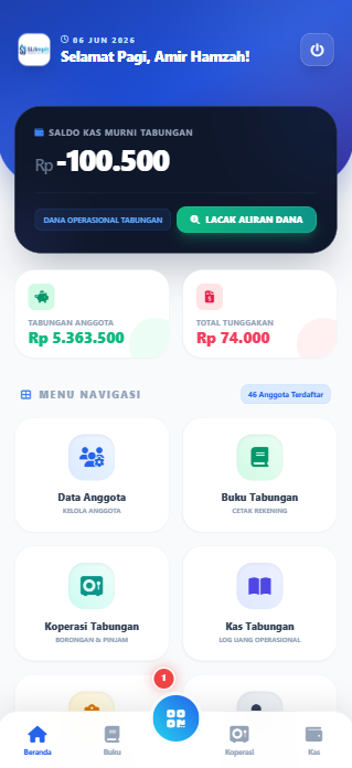 Tampilan mobile website keuangan RT