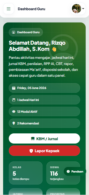 Tampilan mobile LMS Bintang Maarif